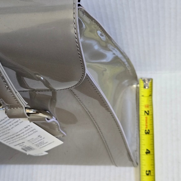 Beijo by Susan Handley Patent Satchel Shoulder Bag Champagne Taupe NWT $110.00 - Picture 6 of 12